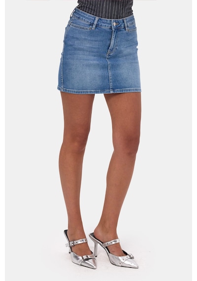 it's basic Kadın Mavi 2s6-4 Straight Mini Esnek Kumaş Denim Etek