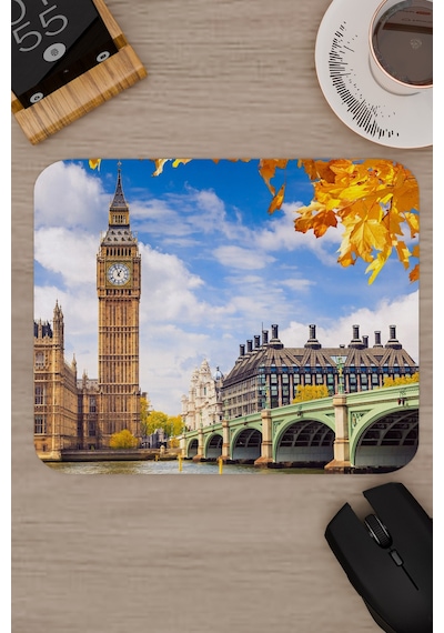 London Londra İngiltere 2 V1 22x18 Gaming Kauçuk Kaymaz Taban Mouse Pad Fare Altlığı