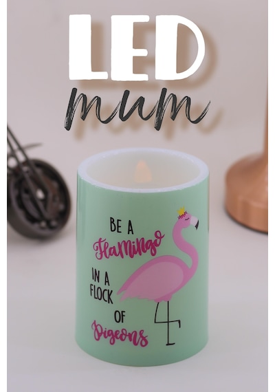 Flamingo Led Mum Bardak Tipi Pilli Dumansız Alevli Dekoratif Yapay Mum Işıldak Dekor Lambası 10 Cm