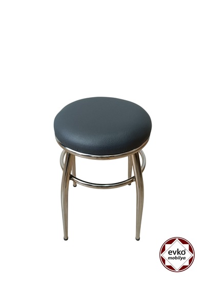 Evko Mobilya Tabure, Bar Taburesi, 2 Adet Tabure, Puf, Bench, Metal Ayaklı Tabure, Iç İçe Geçebilen Tabure, Mutfak Balkon Bahçe Taburesi Gri