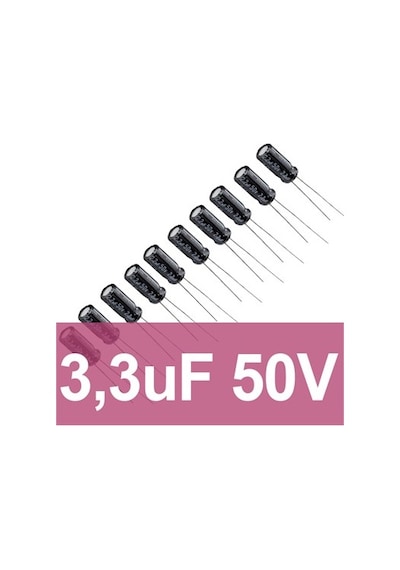3.3Uf 50V Elektrolitik Kondansatör (10 Adet)