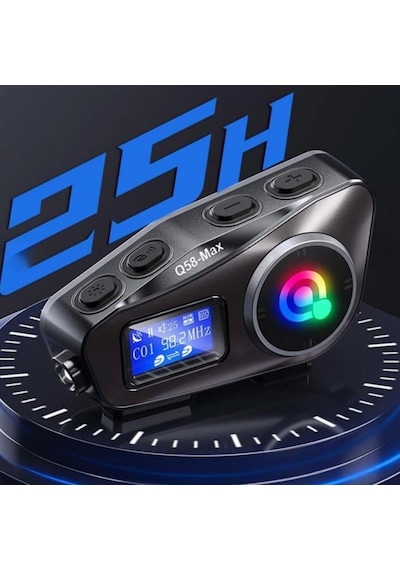 River World Motorsiklet Kaskı İçin Bluetooth Kask Kulaklığı Lcd Ekranlı Sd Kart Bölümlü Fener Özellikli