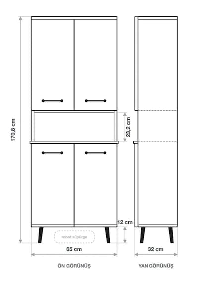 Reyo Enda Home Listra 4 Kapaklı Çok Amaçlı Dolap 170,8 Cm, Raflı, Ayaklı Depolama Dolabı - Antrasit Reyo Enda Home Listra 4 Kapaklı Çok Amaçlı Dolap 170,8 Cm, Raflı, Ayaklı Depolama Dolabı - Antrasit
