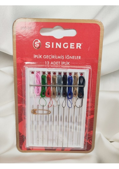 Singer İplik Geçirilmiş Dikiş İğnesi Seti - 13 Renk İplik 200-59