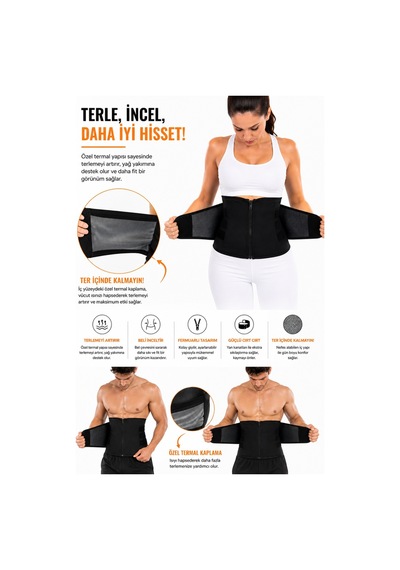 Inner Vision Sauna Etkili Termal Bel Korsesi Terletici Toparlayıcı Sıkılaştırıcı Korse Kemer Unisex