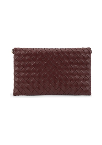 Tamer Tanca Kadın Suni Deri Bordo Clutch Çanta 921 7482-b Bn Cnt Sk26-27 Bordo Orgu