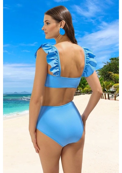 Ersefa Tasarım Bikini Takımı Ergonomik Kesim Uv Korumalı Hızlı Kuruyan Ş Mavi
