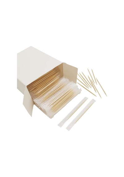 Jelatinli Bambu Kürdan 500'lü X 1 Paket Tek Kullanımlık Kürdan Şeffaf Jelatin 8 X 14 Cm