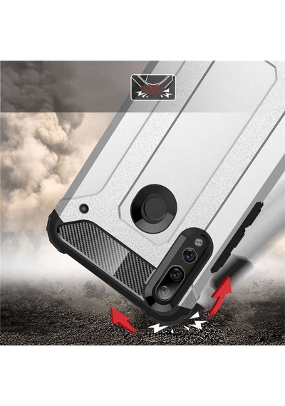 Noktaks - Huawei Uyumlu Huawei Y9 Prime 2019 / Y9 2019 - Kılıf Çift Katman Zırh Tank Crash Military Kapak - Gold