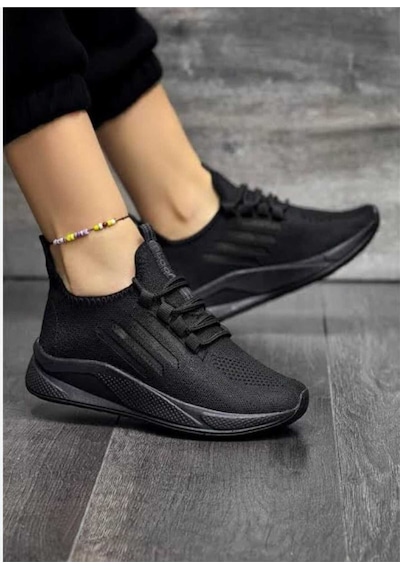 Tutınom Unisex Ortopedik Yumuşak Taban Günlük Yazlık Sneaker Spor Ayakkabı Siyah