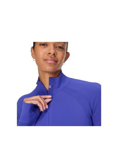 Sweaty Betty Sweaty Betty Athlete Seamless Workout Zip U Kadın Mavi Tank Top 5523 Mavi