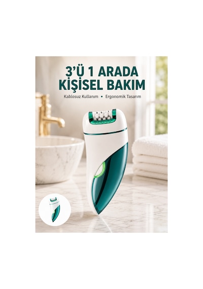 Çok Fonksiyonlu Epilatör 600mah 90 Dakika Kullanım Led Metal Başlık Su Geçirmez Yeni Nesil -
