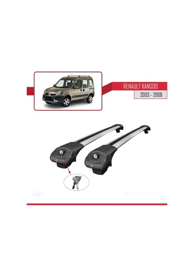 Renault Kangoo 2003-2008 Arası İle Uyumlu Ace-1 Ara Atkı Tavan Barı Gri