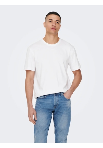 Only & Sons Erkek Regular Fit %100 Pamuk Basic T-shirt - 22025208 Siyah