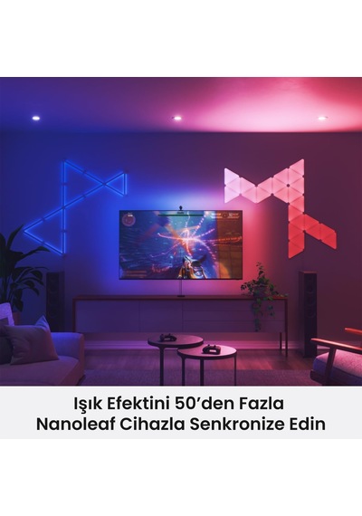Nanoleaf 4d Akıllı Tv Arkası Led Şerit Aydınlatma Başlangıç Paketi App Kontrollü 4m Maks 65inç,googl RGB
