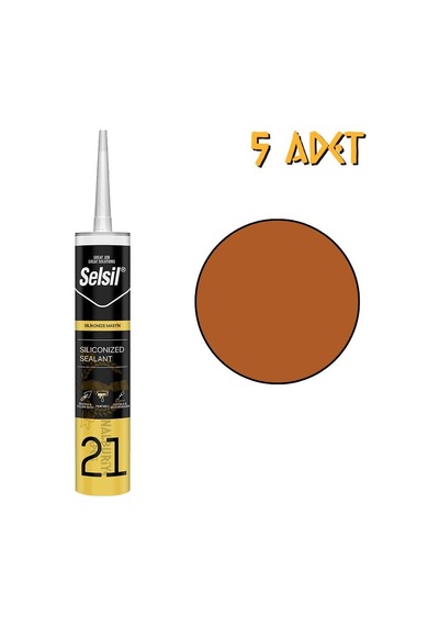 Selsil Silikonize Mastik Bronz 500 Gr. - 5 Adet Bronz Bronz