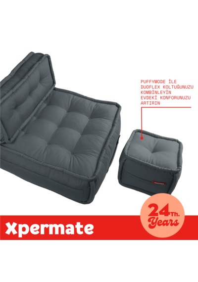 Xpermate Duoflex Sırtlı Minder İskandinav 80x80x30 Antrasit