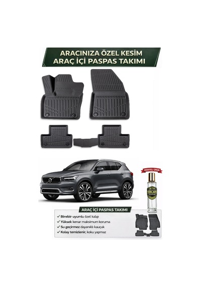 Volvo Xc40 2022 Model Aracınıza Özel Üretim Esnek Kauçuk Paspas Takımı