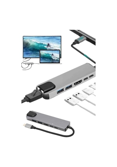 Usb Type-c Hub Dönüştürücü Çevirici Çoklayıcı Macbook Çevirici 8 Portlu Diğer