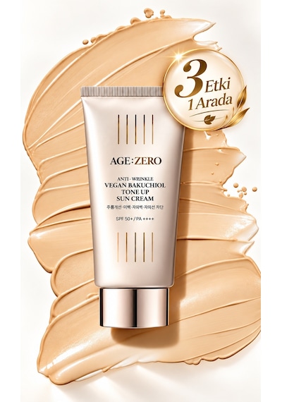 Zero 3 Etki 1 Arada Aydınlatıcı Ton Eşitleyici Anti Aging Vegan Güneş Kremi SPF50+ Pa 80 ML