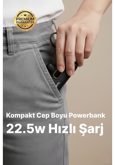 Dx269s 5000 Mah Powerbank 22.5w Type-c Hızlı Şarj Mini Taşınabilir Şarj Cihazı Kompakt & Güçlü Siyah