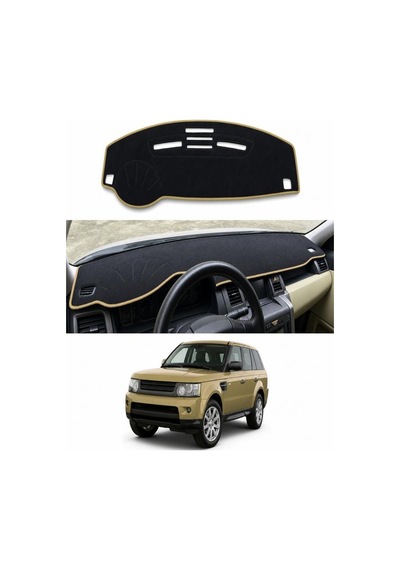 Range Rover - Sport 2005-2013 Uyumlu Torpido Koruma Kılıfı - Taba Şeritli