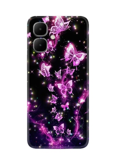 Infinix Smart 10 Kılıf Boutique Baskılı Resimli Pembe Neon Kelebekler Pcode -100