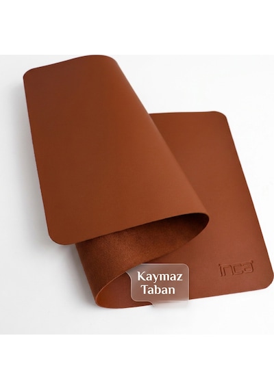 Inca Imp-025 Suni Deri Masa Matı Mousepad 70x30 Cm Su Geçirmez Kaymaz Taban Mouse Pad