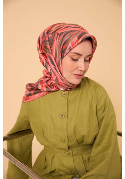Silk Home Twill İpek Eşarp 11472-24 Gri, Narçiçeği, Pembe, Yeşil, Pudra Pembe