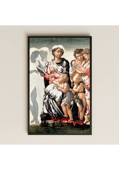 Michelangelo Manchester Madonna Pvc Tablo - Kutsal Aile Temalı Rönesans Eseri
