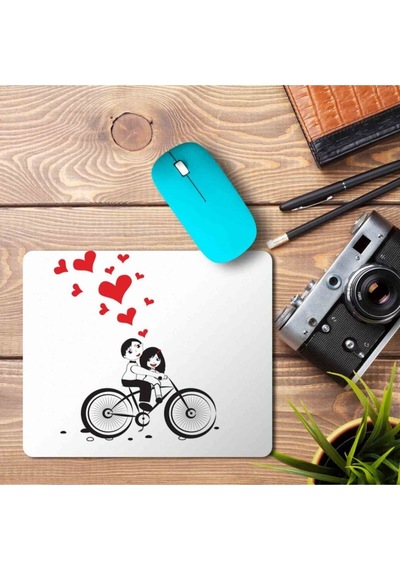Bisiklet Kalp Baskılı Mouse Pad Mousepad.jpg
