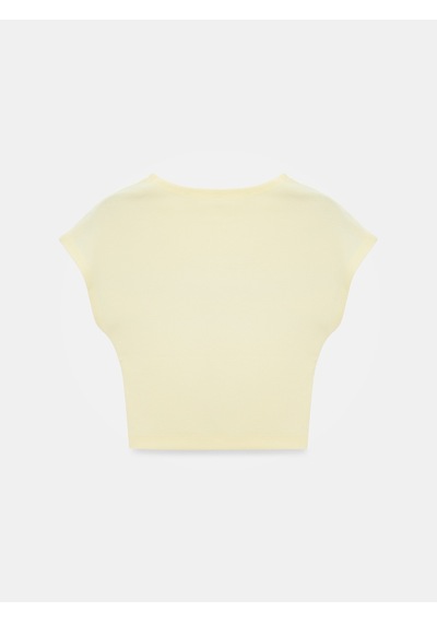 Dilvin 30528 Modal Pamuklu T-shirt-açık Sarı Açık Sarı