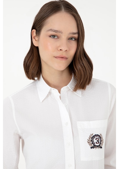 U.s. Polo Assn. Kadın Beyaz Gömlek Desenli 50291087-vr013 Beyaz