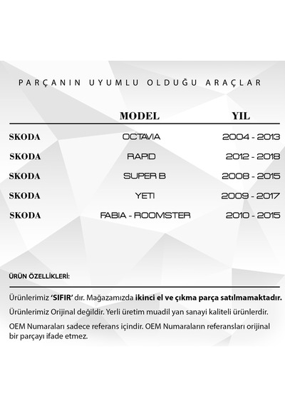 Seat Leon, Skoda Octavia İçin Yağ Soğutucu Contası
