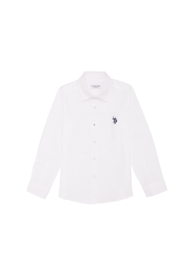 U.s. Polo Assn. Düz Beyaz Kız Çocuk Gömlek Gıps023y Beyaz