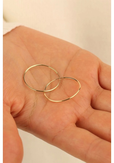 14 Ayar 2.5cm Halka Altın Küpe