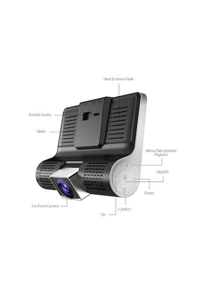 Vothoon Full Hd 4"Ekran 1080P 3 Kameralı Araç İçi Güvenlik Kamera
