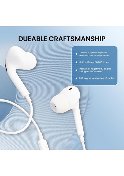 Type-c Kablolu Kulaklık Mikrofonlu, 45 Ergonomik Tasarım, Hi-fi Stereo Ses, Bas Güçlü, Tüm Type-c Telefonlarla Uyumlu Silikonlu