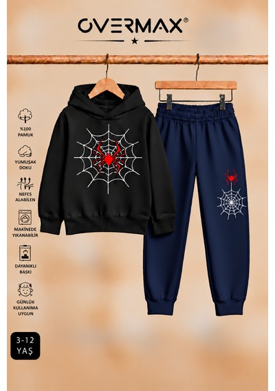 Overmax Örümcek Ağ Baskılı Kapüşonlu Sweatshirt & Eşofman Altı Takım 3-12 Yaş Siyah Üst-lacivert Alt - 921046944 Siyah Üst-lacivert Alt Overmax Örümcek Ağ Baskılı Kapüşonlu Sweatshirt & Eşofman Altı Takım 3-12 Yaş Siyah Üst-lacivert Alt - 921046944 Siyah Üst-lacivert Alt