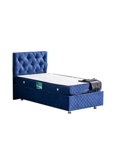 Setaymobilya Baza, Vita Lacivert Tek Kişilik Baza + Başlık + Comfort Yatak
