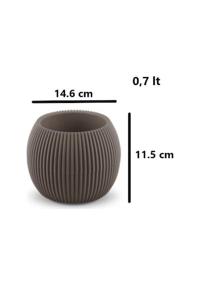 Omnipazar Krs-363 Plastik Mercan Kaktüs Saksı 0.7 Litre Kahverengi 6 Adet