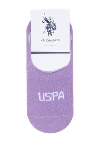 U.S. Polo Assn. Falıcıa Kadın Babet Çorap 4 Lü Paket %75 Pamuk Kaymaz Taban Nefes Alan Rahat Günlük Kullanım Lila