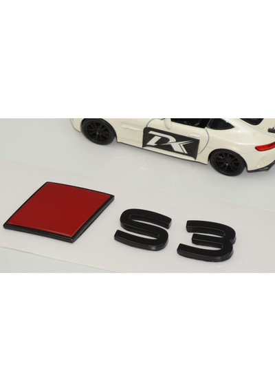 Dk Tuning S3 2025+ Bagaj Siyah Kırmızı Yazı Logo Arma Audi İle Uyumlu Bagaj Arma