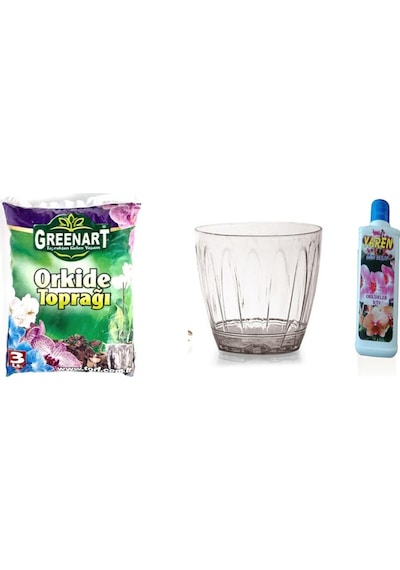 Serada Decor Plant 250 Ml Sıvı Besin - 1.5 Lt Orkide Saksı - 3 Lt Orkide Toprağı