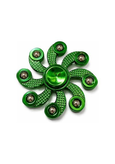 Metal Stres Çarkı Yeşil 4 Farklı Desen Fidget Spinner Stres Atıcı Ve Rahatlatıcı Stres Çarkı