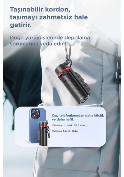 Tripod Çok Amaçlı 360 Derece Kumandalı Mini Selfie Çubuğu L10 Siyah