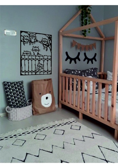 Ahşap Çocuk Odası Kedili Duvar Süsü Tablo Bebek Odası Dekoru Sevimli Kediler Doğum Günü Hediyesi