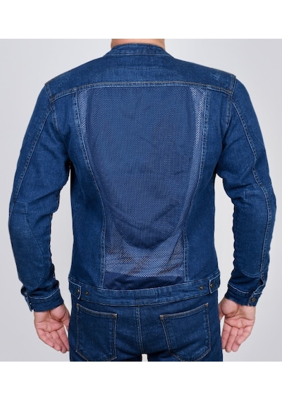 Rider Denim Riderdenim Efil File Kot Yazlık Motosiklet Montu Mavi