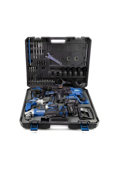 Böhrer BA01012M Kırmızı Akülü Kırıcı Delici + 125 MM Taşlama + 13 MM Vidalama + 450 NM Somun Sıkma + Lamba Set 5'li