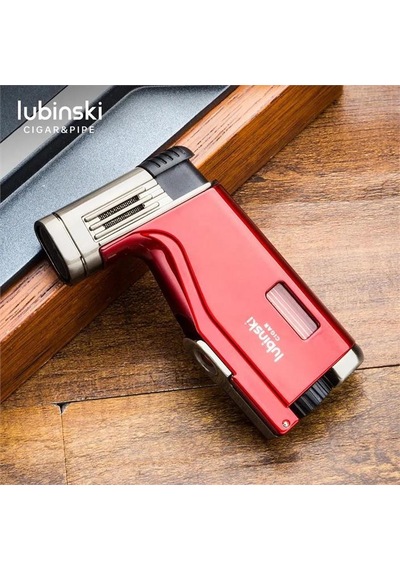 Lubinski Cigar Delicili Çift Torch Puro Çakmağı Siyah Lb-159